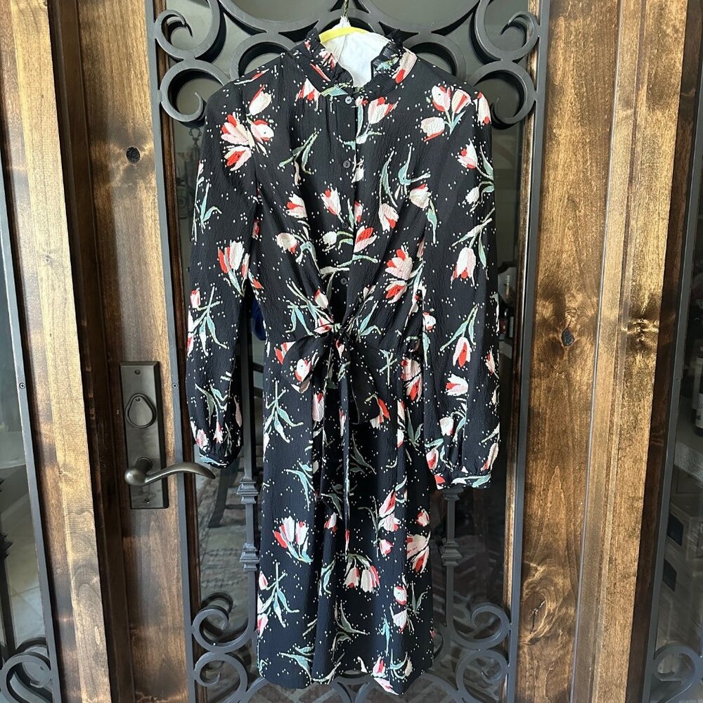 Rebecca Taylor Size 0 Black floral dress